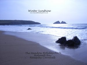 Holywell bay beach winter holiday by The Meadow Holiday Park Holywell Bay